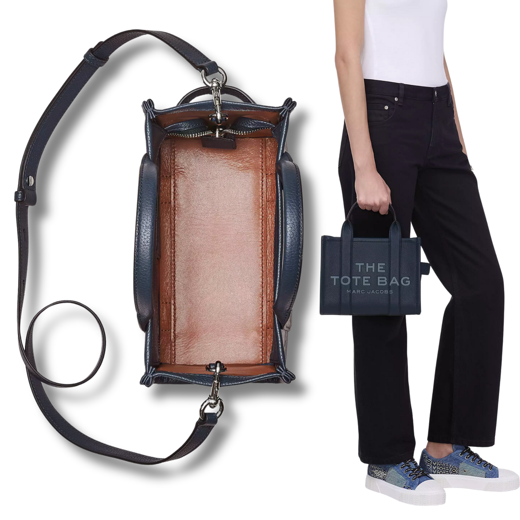 The Leather Tote Bag Black Or White | Small & Medium