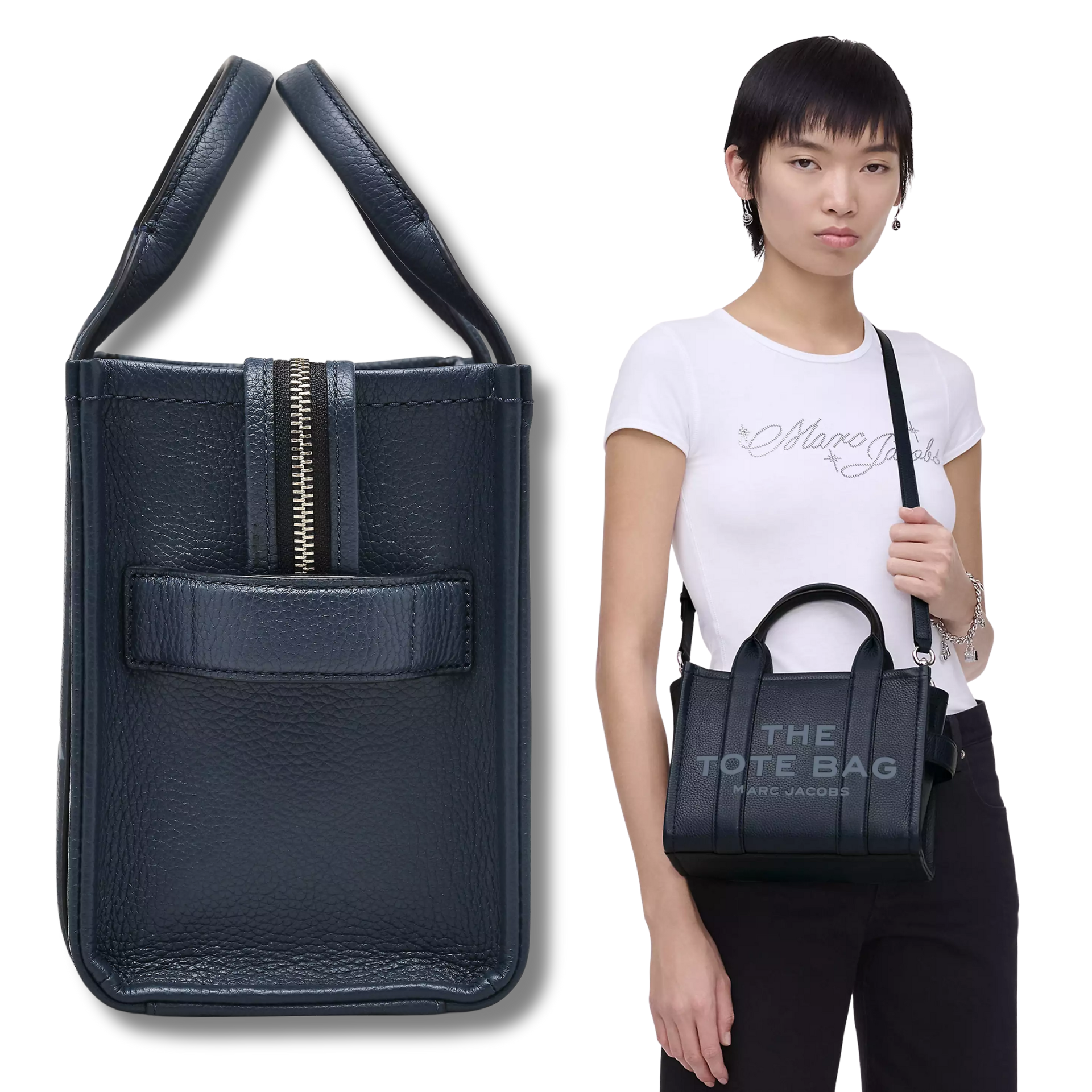 The Leather Tote Bag Black Or White | Small & Medium