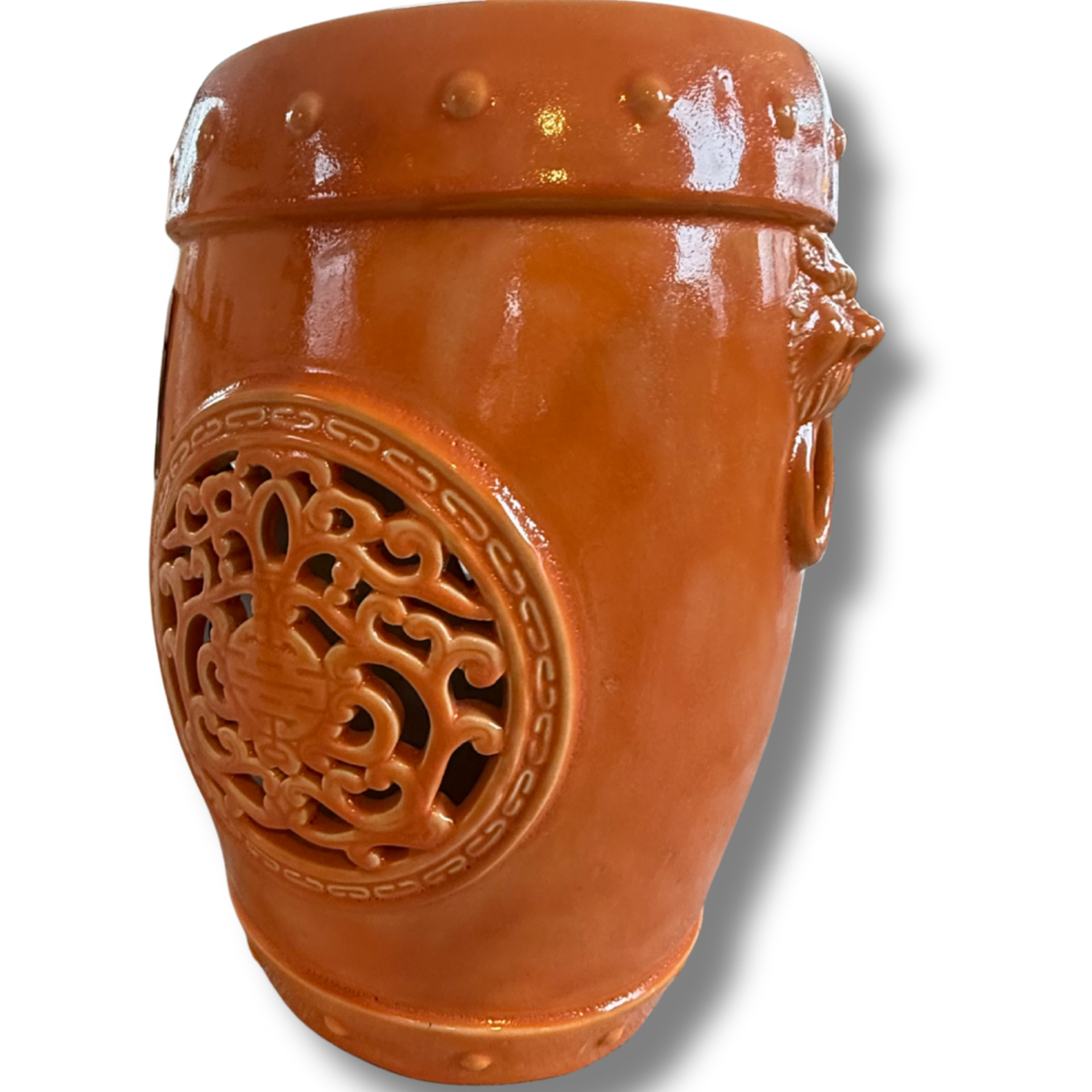 Oriental Ceramic Garden Stool – Terracotta Finish