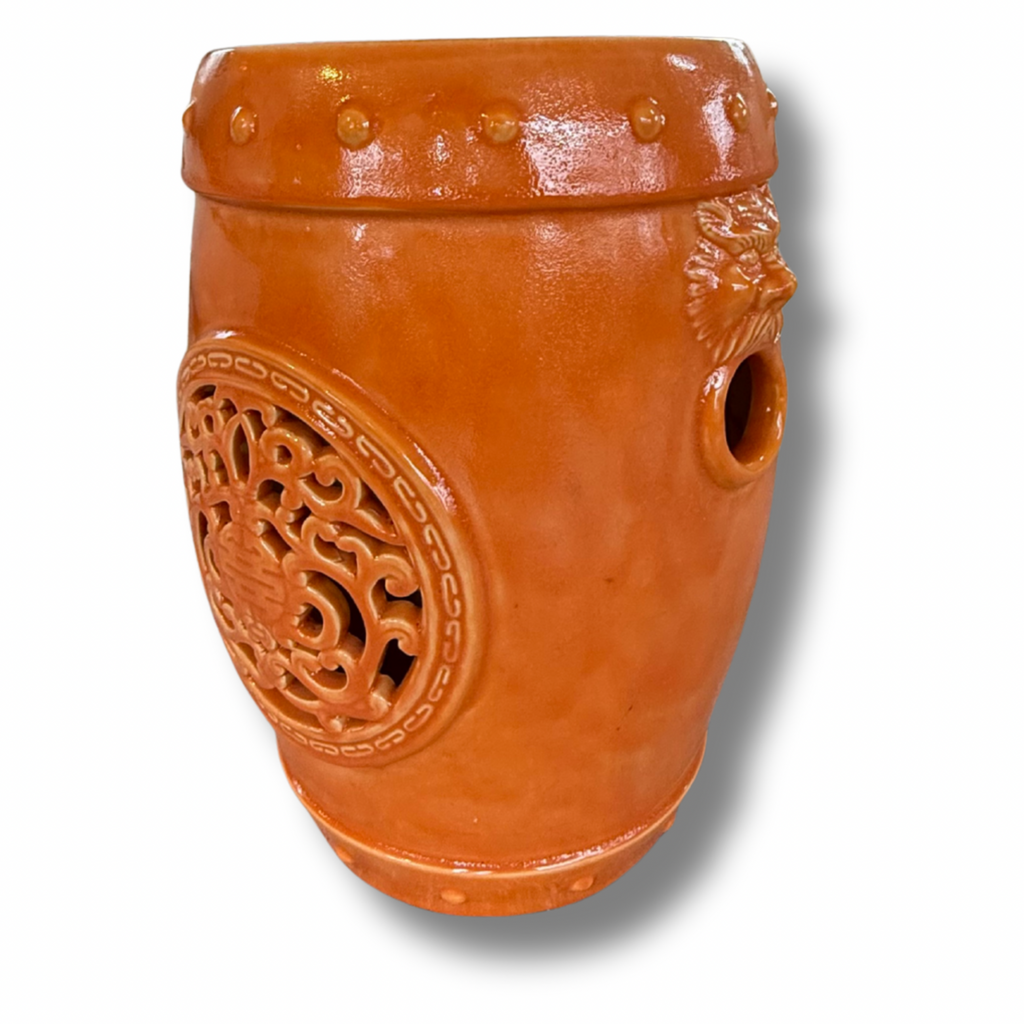 Oriental Ceramic Garden Stool – Terracotta Finish