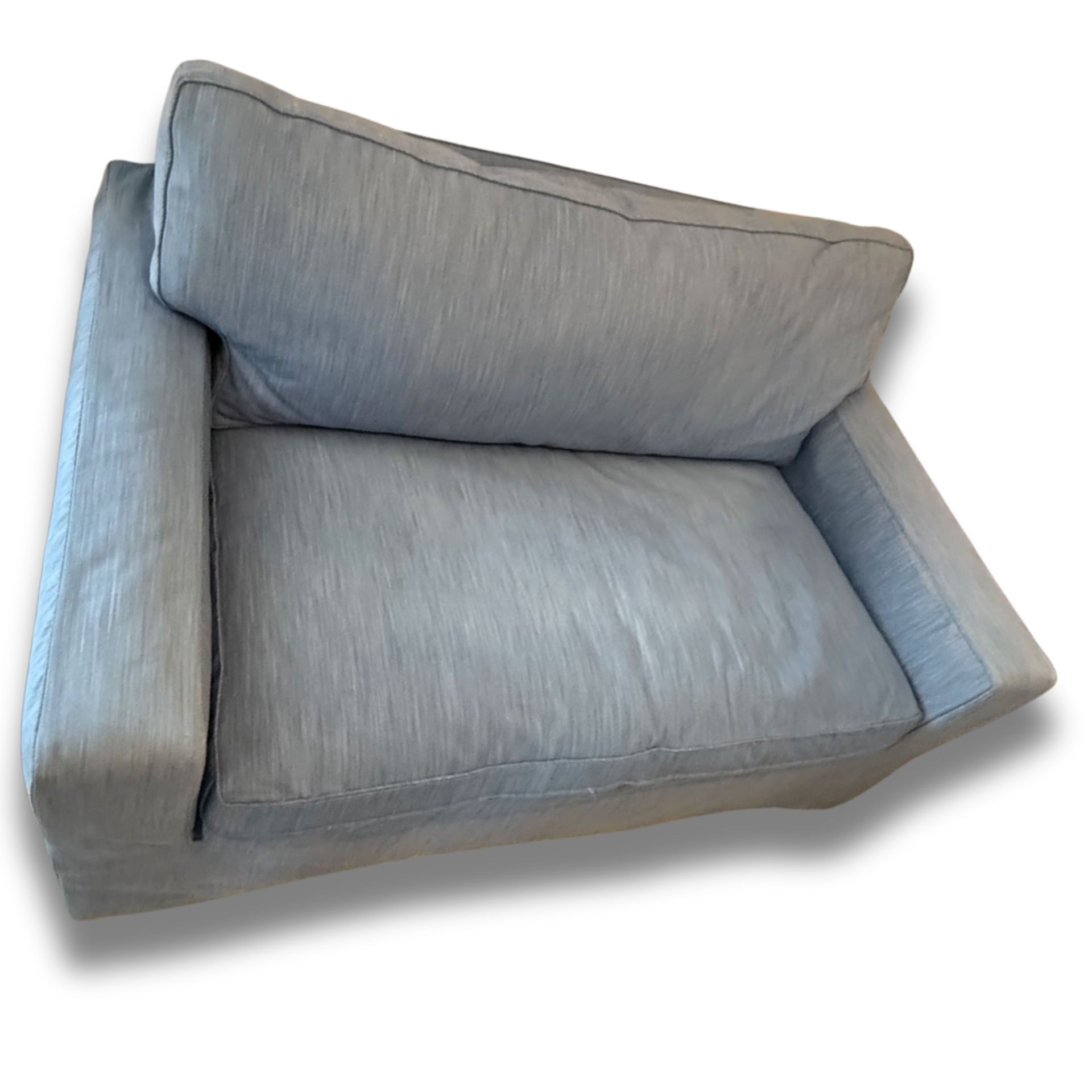 Twin Pull-Out Sleeper Sofa – Soft Blue Upholstery