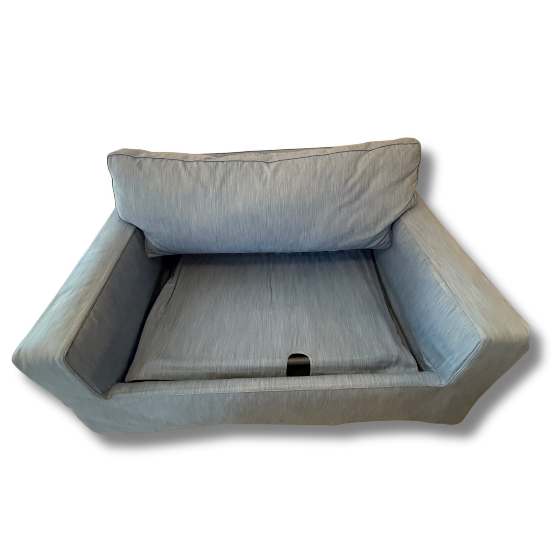 Twin Pull-Out Sleeper Sofa – Soft Blue Upholstery