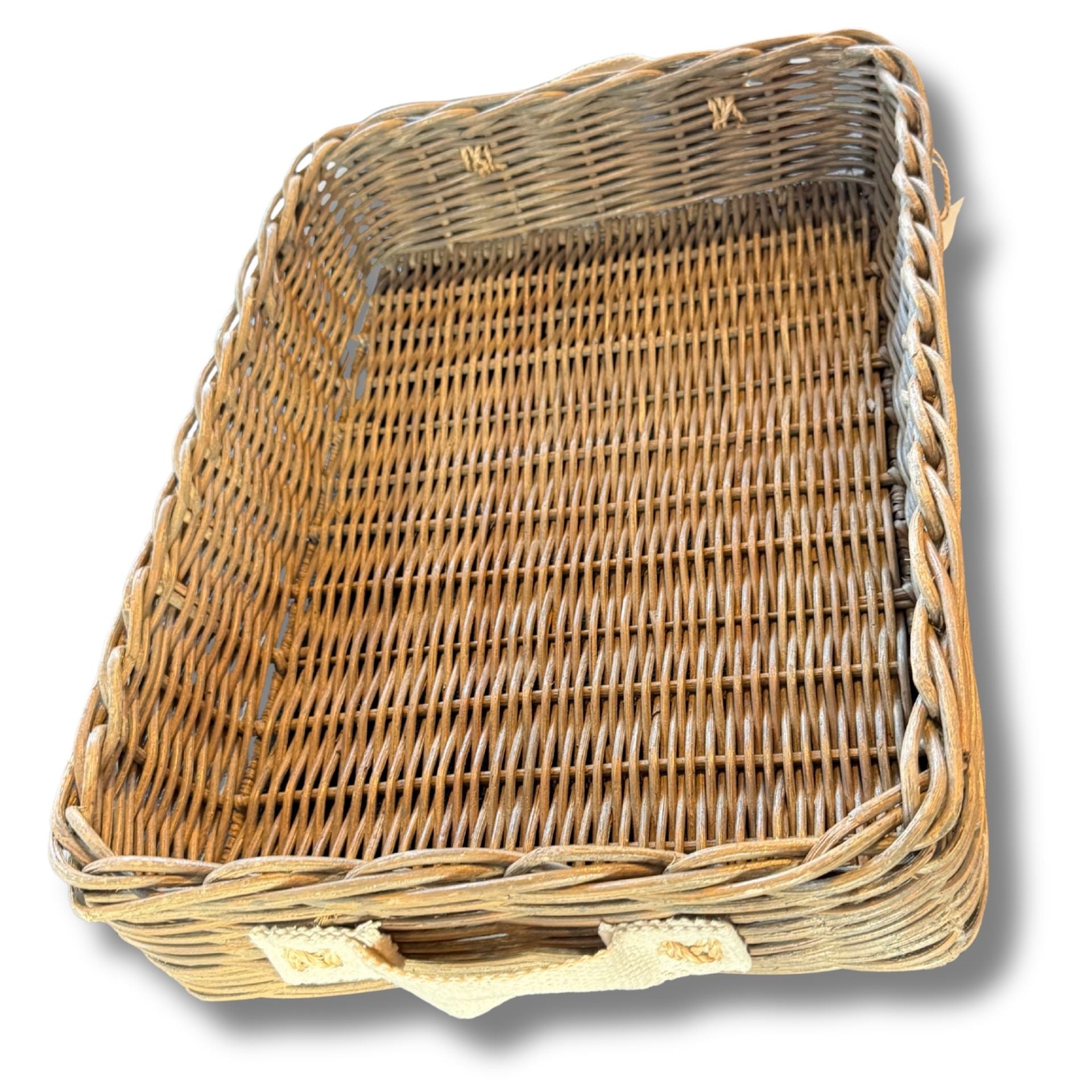 Lands’ End Home Seagrass & Rattan Woven Basket With Handles