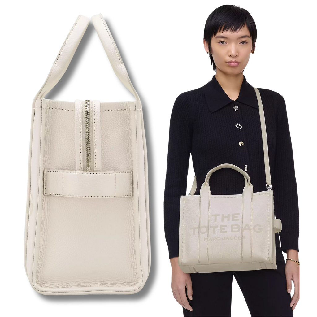 The Leather Tote Bag Black Or White | Small & Medium