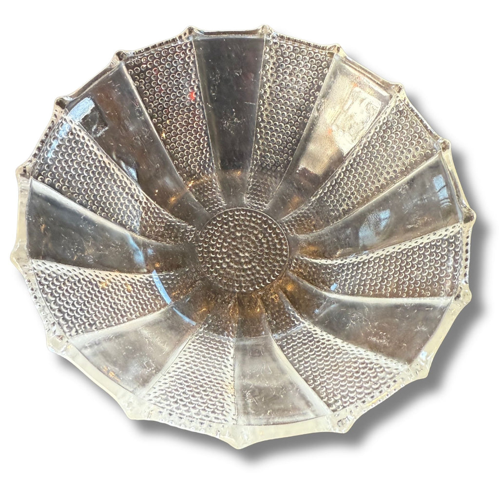 Set of 4 Vintage Jeannette “Sunburst / Dewdrop” Pattern Small Glass Dishes