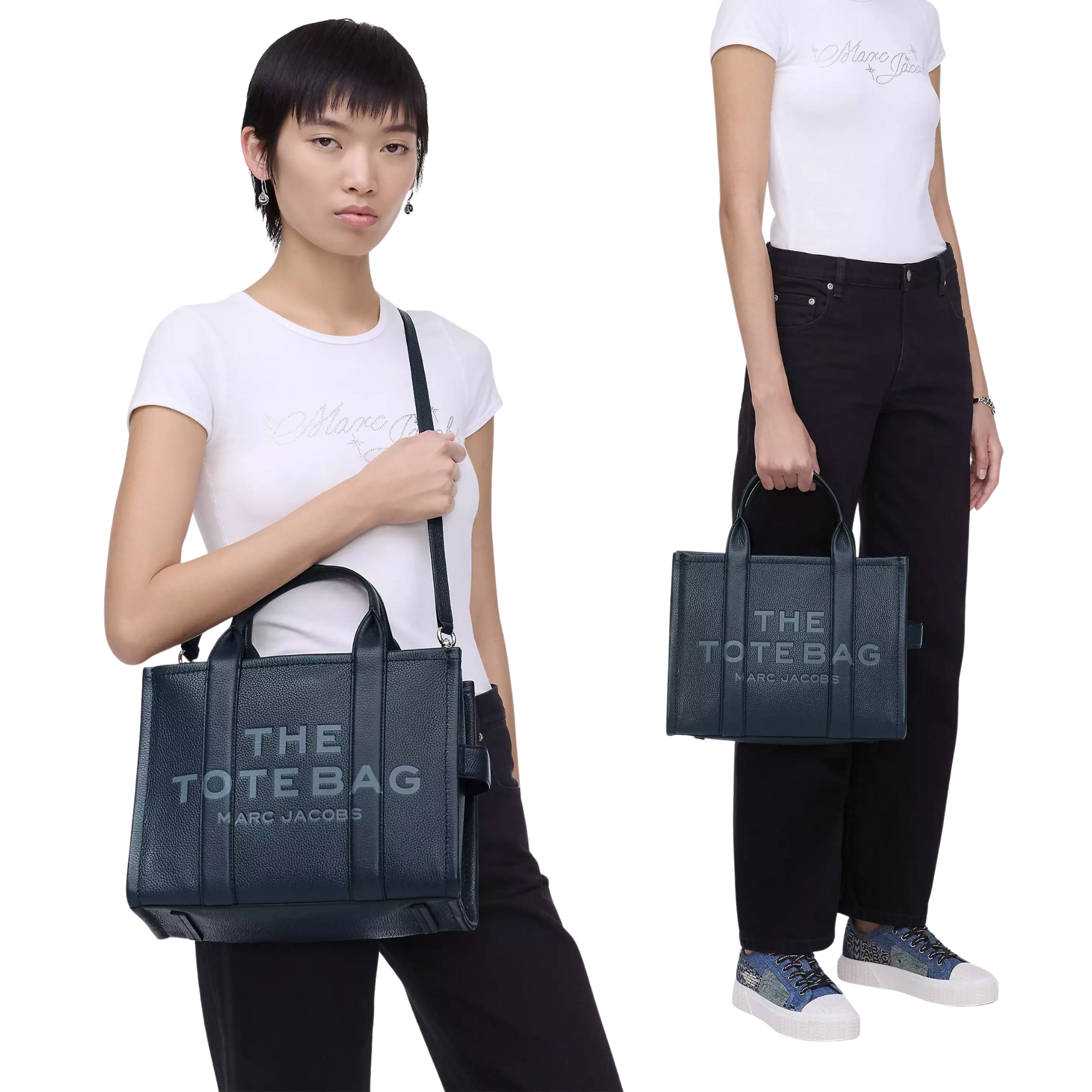 The Leather Tote Bag Black Or White | Small & Medium