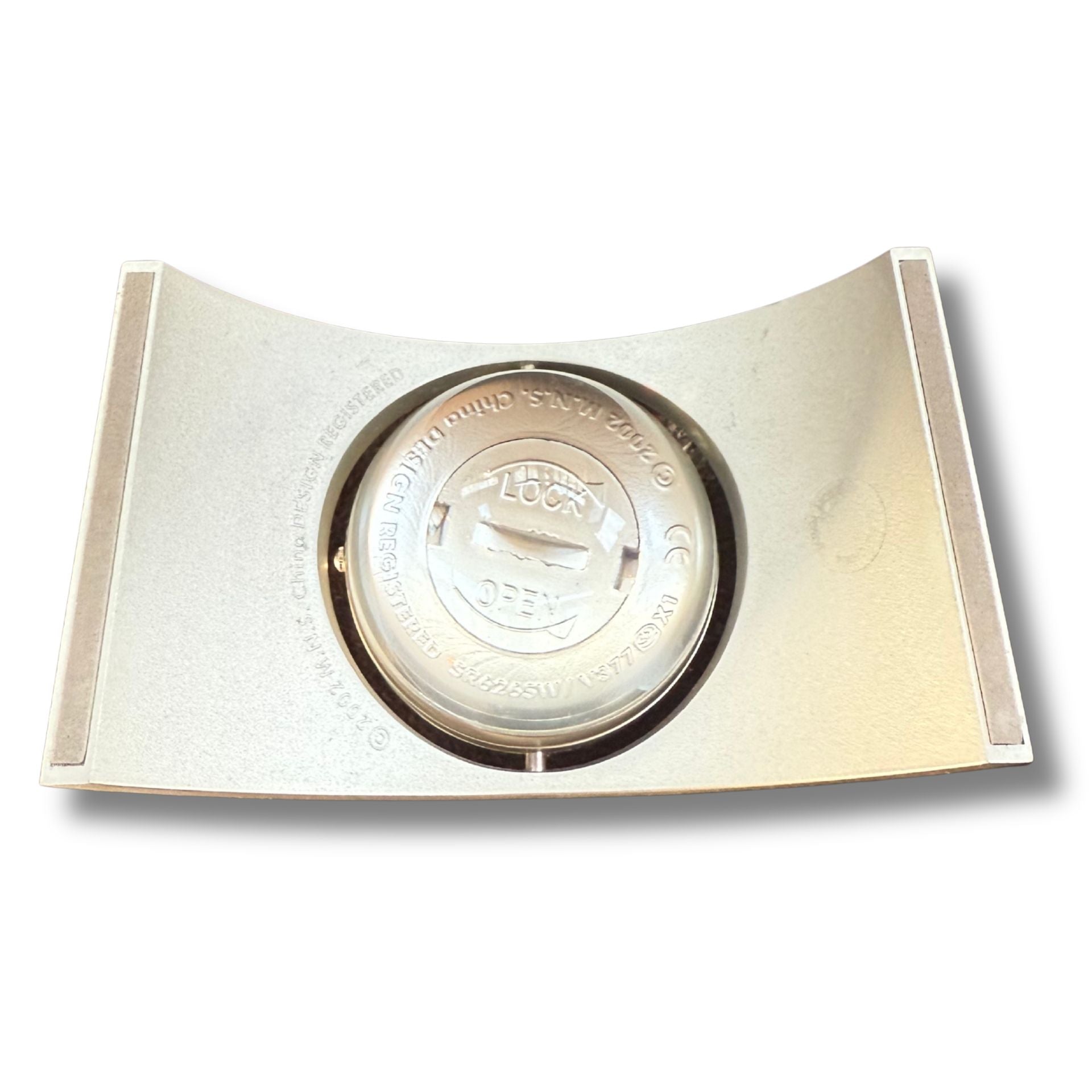 Modern Spinning Orbit Desk Clock – Silver Floating Aluminum Base Dial