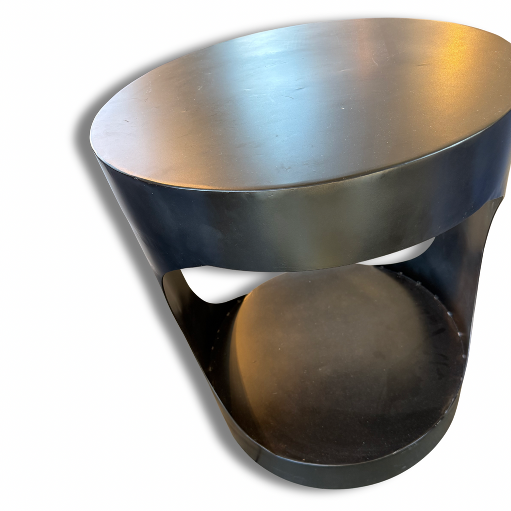 Noir Eclipse Black Iron Side Table