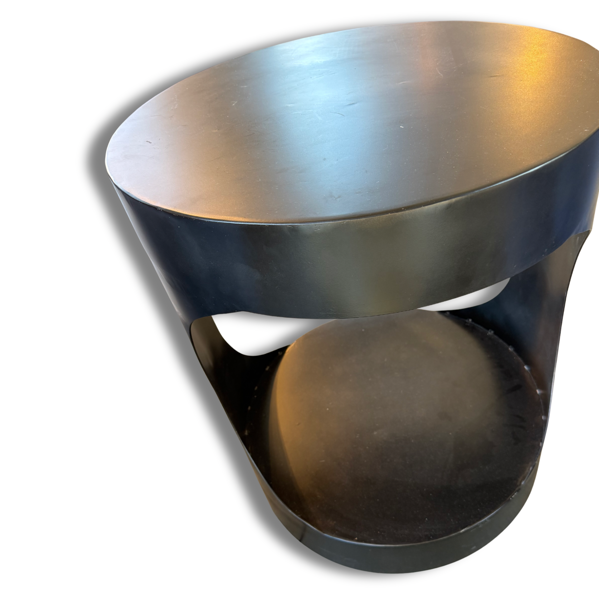 Noir Eclipse Black Iron Side Table