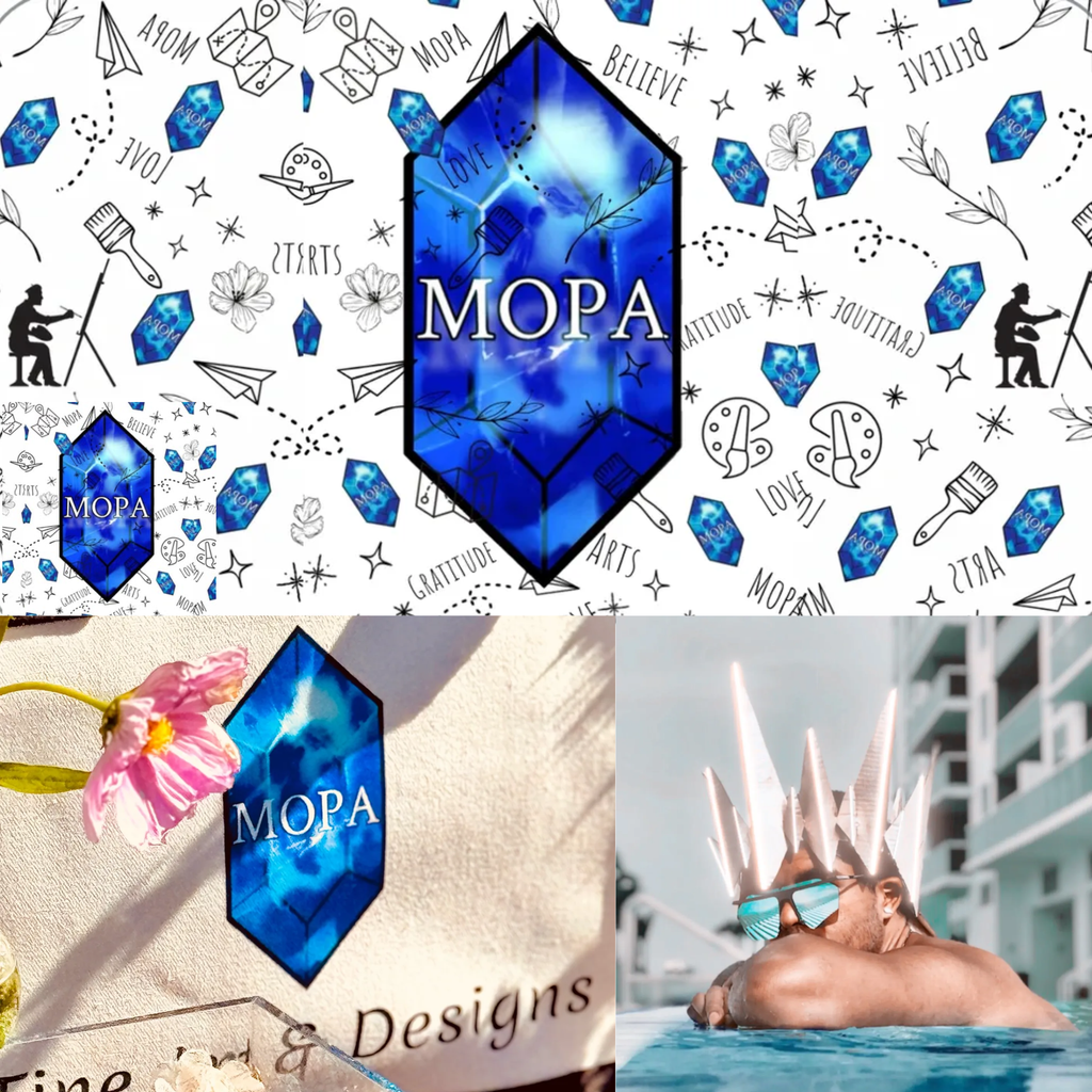 Handcrafted Floral Resin Tray On Marble Base By MOPA Arts