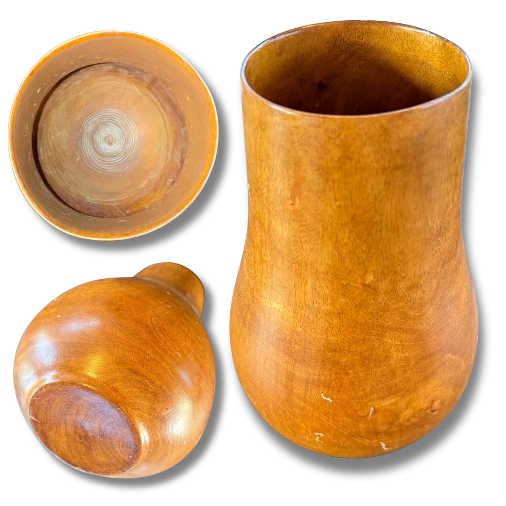 Natural Hand-Carved Wooden Vase