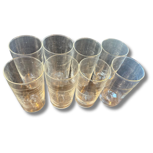 Set of 8 Large Hand-Blown Drinking Glasses