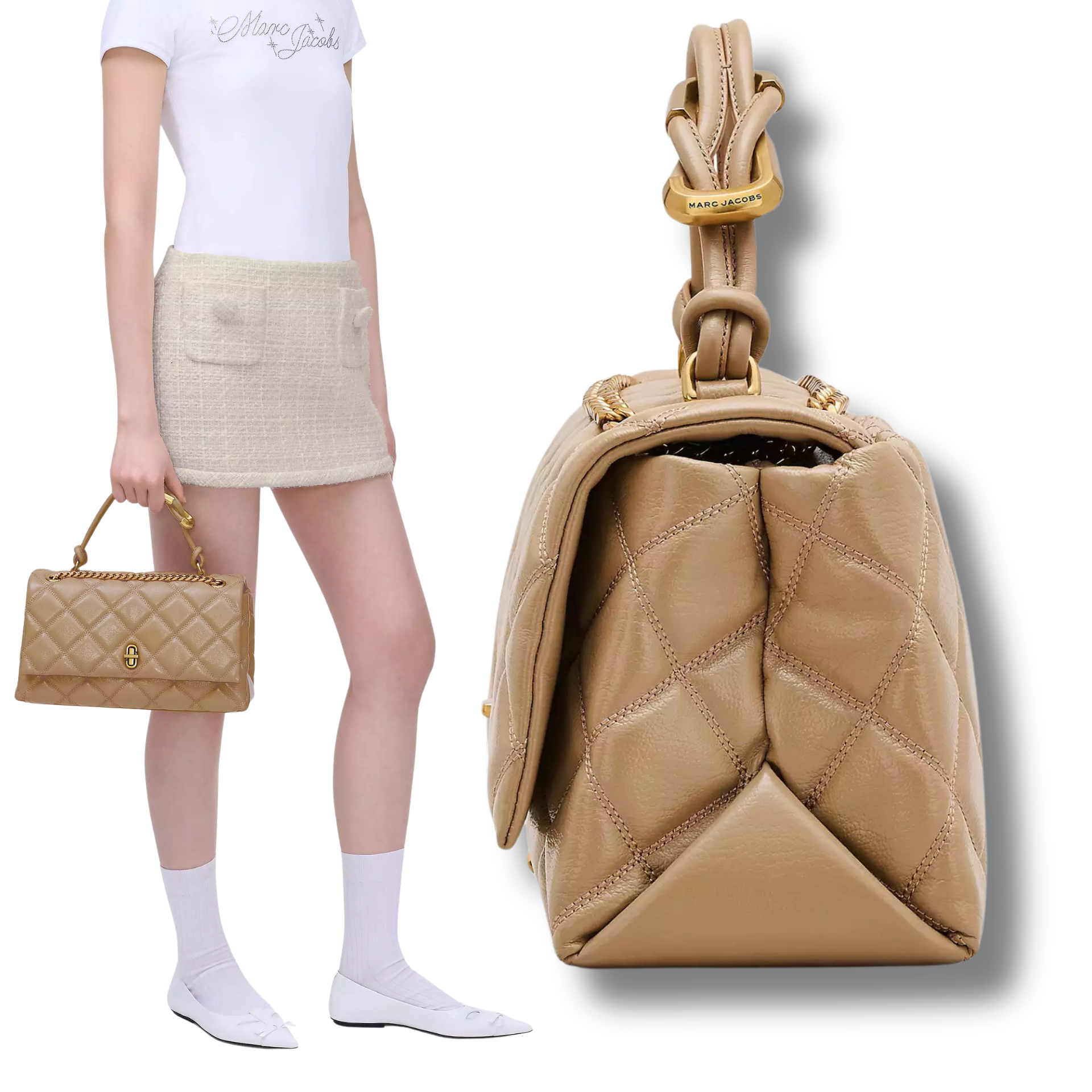 The Quilted Dual Convertible Shoulder Bag By Marc Jacobs