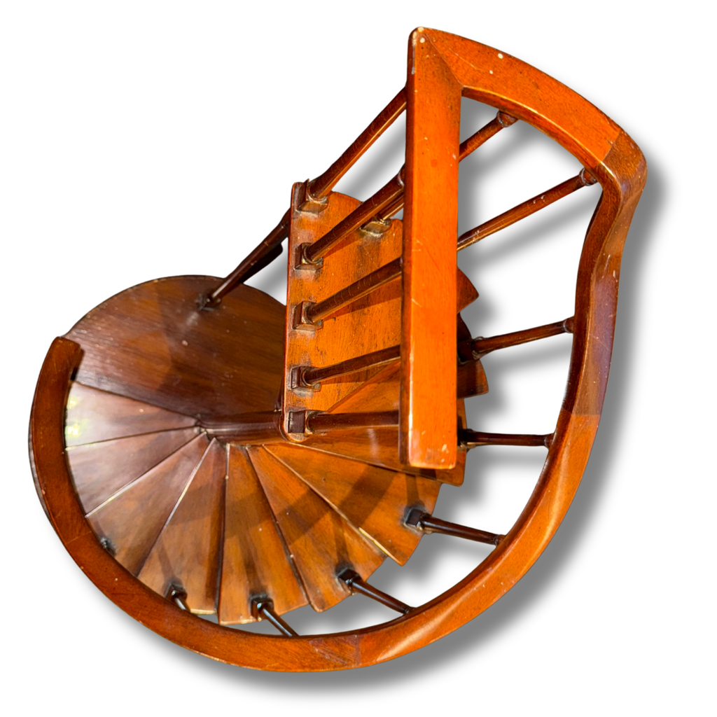 Vintage Handcrafted Wooden Spiral Staircase Architectural Model / Sculpture