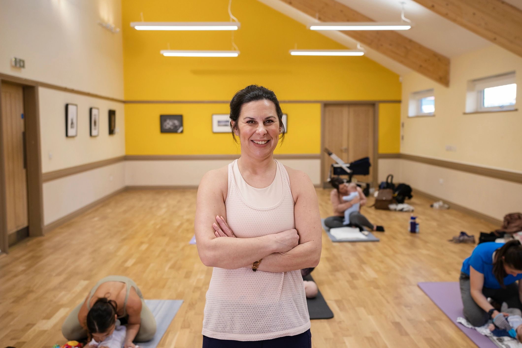 Yoga and wellness class in studio